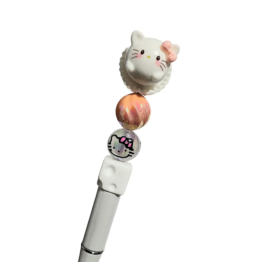 Hello Kitty Cupcake Beaded Ballpoint Twist Pen White Topper